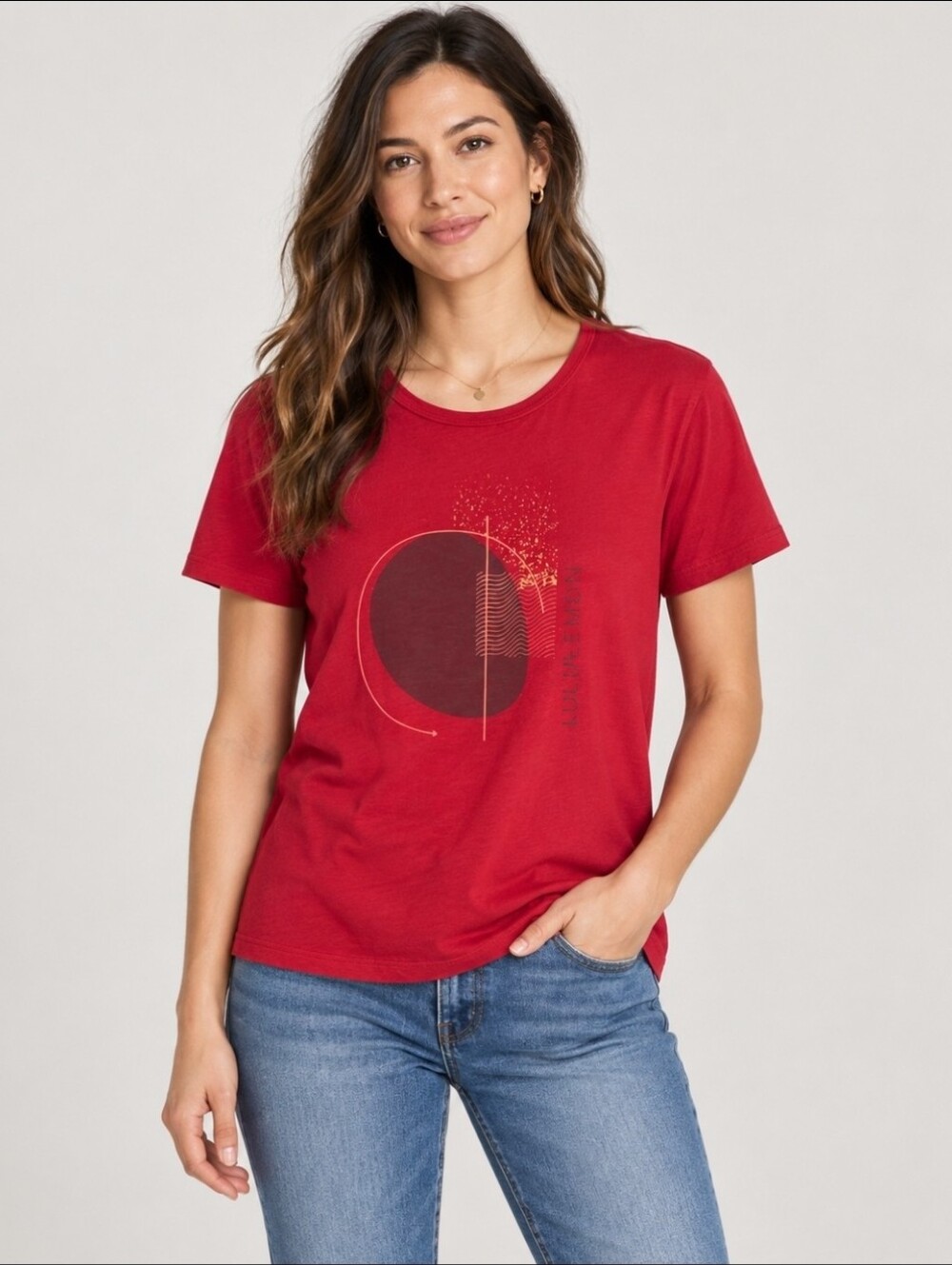 NWT lululemon Love Crew Graphic Tee Dark Red Size 4 Pima Cotton